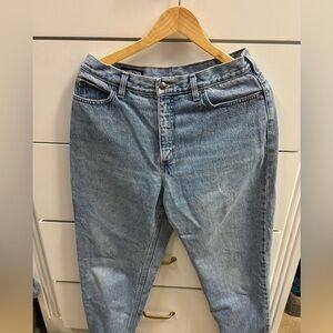 Lands End vintage high waisted white washed  Blue Denim Jeans US 12 Petite